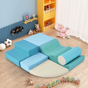 Baofuwish Soft Climb and Crawl Foam Playset 6 in 1,Childrens Foam Climbing Blocks,Soft Play Indoor Climb and Crawl Playground Area for Home - 1 of 4