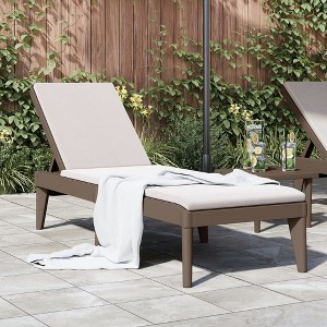 vidaXL Sun Lounger Brown 73.2"x23.6"x11.4" PP - 1 of 4
