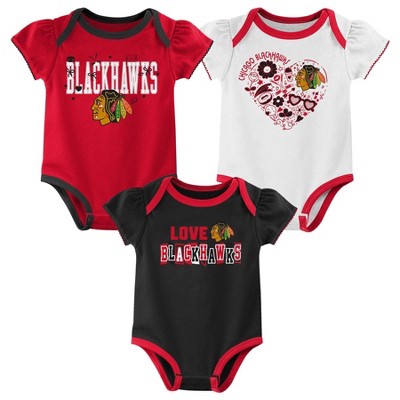 NHL Chicago Blackhawks Baby Girls' 3pk Bodysuit