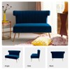 Cadmus 46" Modern  Velvet Armless Loveseat with channel-tufted wingback  for living room and drawing room| KARAT HOME - 4 of 4