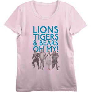 Wizard Of Oz Lions Tigers & Bears Oh My
 Women's Crew Neck Short Sleeve Crop Tee - 1 of 2