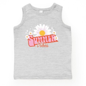 The Juniper Shop Summer Vibes Daisy Toddler Tank - 5/6T - Heather Grey - 1 of 4