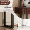 Whisen Modern Solid Wood Fluted Entryway Console Table with Storage, Minimalist Narrow Sofa Table with Metal Legs for Hallway Living Room - 4 of 4