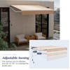 Tangkula Retractable Awning W/ Aluminum Frame Sun/Water Protection W/ PA Coating Manual Control Hand Crank Angle Adjustable Design Beige/Coffee - 4 of 4
