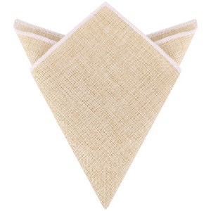INSPIRE CHIC Men's Solid Linen Woven Pocket Square - 1 of 4