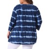 Agnes Orinda Women's Plus Size Tie Dye Printed Button Decor V Neck 3/4 Sleeve Flowy Casual T-Shirts - 4 of 4