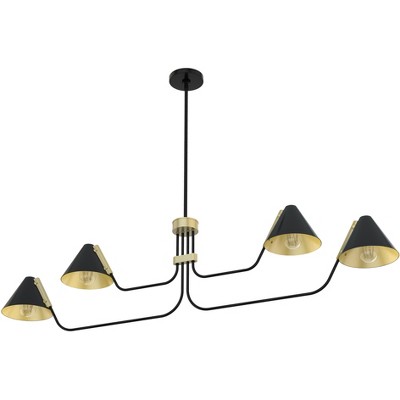 Matte Black and Gold 4-Light Grove Isle Chandelier