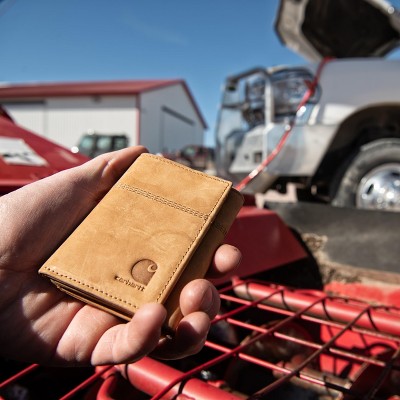 Carhartt Men's Casual Saddle Leather Wallets, Available in Multiple Styles and Colors, Carhartt Brown (Trifold). - image 2