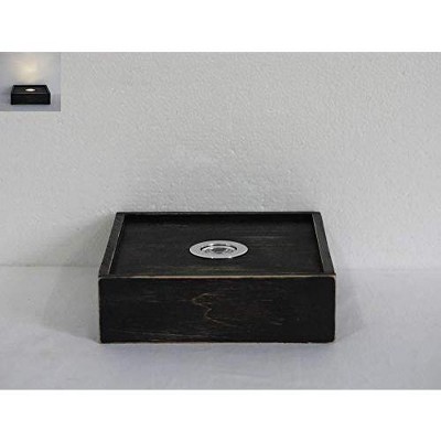 Black Wood LED Floating Corner Wall Shelf