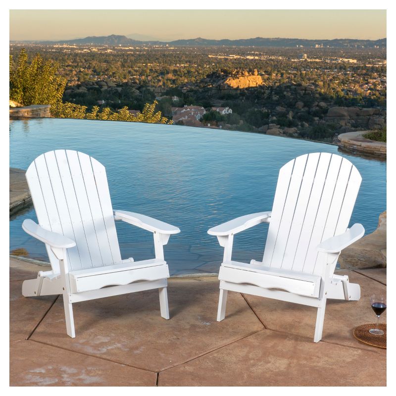 Hanlee Set of 2 Folding Wood Adirondack Chair - Christopher Knight Home, 5 of 10