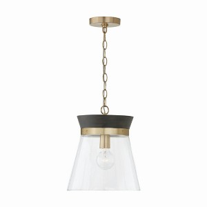 Capital Lighting Finn 1 - Light Pendant in  Black Stain/Matte Brass - 1 of 3