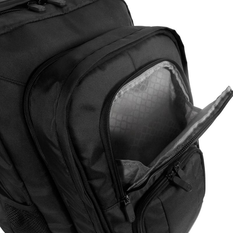 J World Dustin Rolling 13.5&#34; Backpack with Detachable Bag - Black: 840D Ballistic Nylon, Skate Wheels, Padded Shoulder Straps, 4 of 13