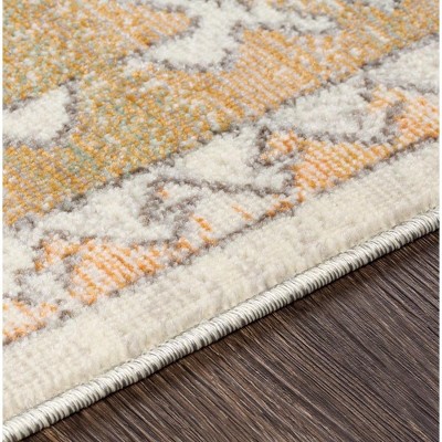Habsburg Oval Blue and Beige Hand-knotted Synthetic Rug 5' x 7'