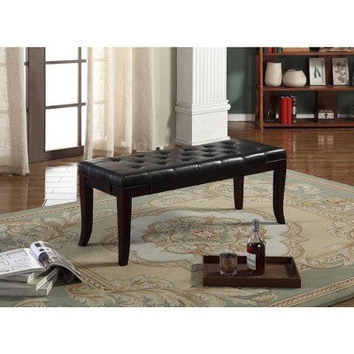 NicBex 16"Wide Upholstered Bench,Modern Ottoman with Wood Legs and Tufted Design for Living Room,Entryway