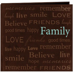 Pioneer Text Faux Suede Post Bound Album 12"X12"-Family - 1 of 1