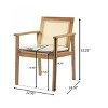 7-Piece Outdoor Patio Dining Set for 6, Acacia Dining Table and Faux Wicker Armchairs, Slatted Tabletop and Warm Finish-The Pop Home - 4 of 4
