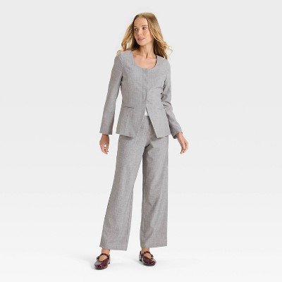 Women's Collarless Blazer - A New Day' Gray - image 3