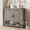 Farmhouse Entryway Table with 2-Door Cabinet & 2 Drawers, Wood Console Table with Storage, Coffee Bar Cabinet - image 4 of 4