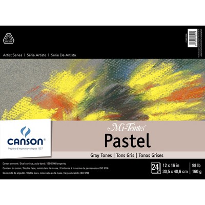 Canson Mi-Teintes Pastels Paper Pad 12"X16"-Gray Tones 24 Sheets