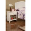 DOMETOUR 1Pc Modern Wooden Nightstand with Shelf Storage Drawers Pine Veneer White - 2 of 4