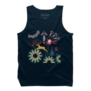 Men's Design By Humans Colorful Christmas Collage  By famenxt Tank Top - 1 of 3