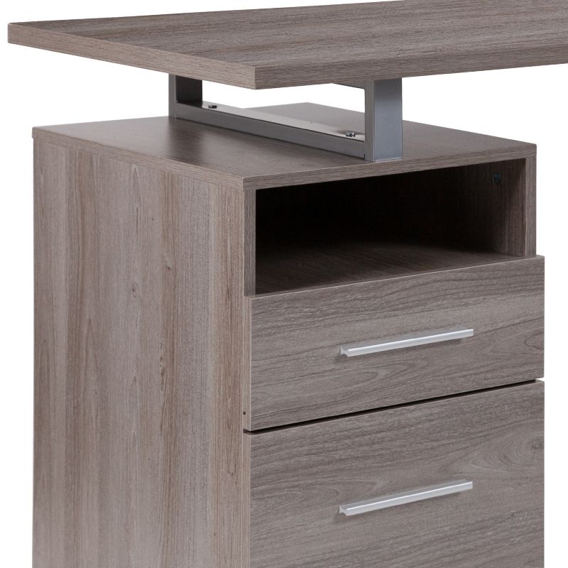 Flash Furniture Harwood Desk with Two Drawers and Metal Frame, 6 of 12