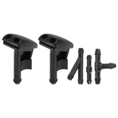 Unique Bargains Front Windshield Washer Nozzles Fit for BMW 3 Series with Hose Connector - Black Pack of 5
