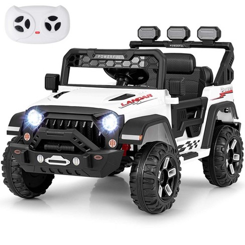 Costway 12V Kids Ride On Truck with 2*12V Motors Spring Suspension & Remote Control Black/Pink/White - image 1 of 4