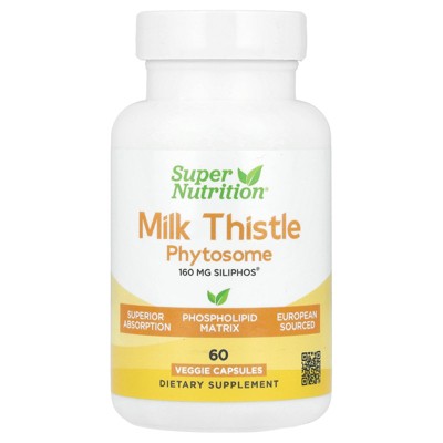 Super Nutrition Milk Thistle Phytosome, 160 mg, 60 Veggie Capsules