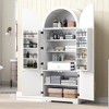 JANSNO 72" Arched Kitchen Pantry Cabinet with 8 Door Shelves, 3 Adjustable Shelves, Hidden Drawer - 4 of 4