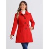 INSPIRE CHIC Women's Single Breasted Long Peter Pan Collar Vintage Winter Overcoat - 2 of 4