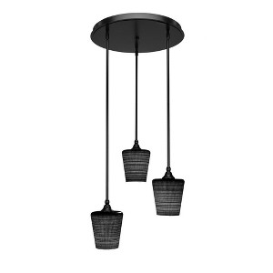 Toltec Lighting Empire 3 - Light Pendant in  Matte Black with 6" Black Matrix Shade - 1 of 1