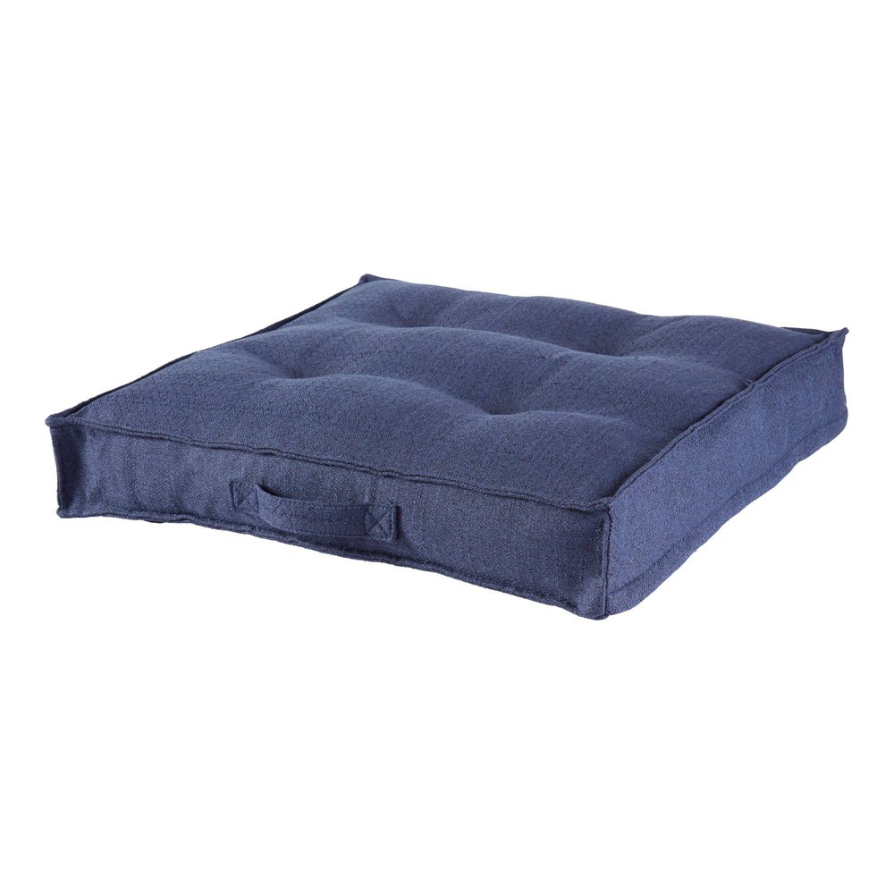 Photos - Pillow Small Square Tufted Reversible Floor  Cobalt - Kensington Garden