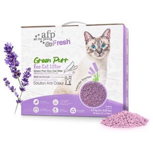 Allforpaws Natural Tofu Cat Litter, Green Purr Eco Cat Litter with Strong Odor Control, 4.5kg (2 X 2.25kg) - 1 of 4