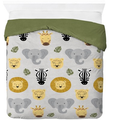 Safari Friends Full/Queen Organic Cotton Kids Duvet Cover Set