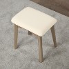 NicBex Contemporary Wood Makeup Vanity Table and Upholstered Stool Set with Round Mirror and 2 Storage Drawers for Bedroom - 4 of 4