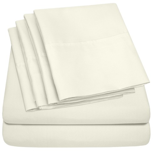 Supreme Super Soft 3 Piece Bed Sheet Set Deep Pocket Bedding - Twin Size  Ivory 