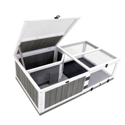 Wooden Tortoise House Indoor Turtle Habitat Enclosure Outdoor Reptile Cage for Lizards, Geckos