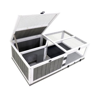 Wooden Tortoise House Indoor Turtle Habitat Enclosure Outdoor Reptile Cage for Lizards, Geckos - 1 of 4