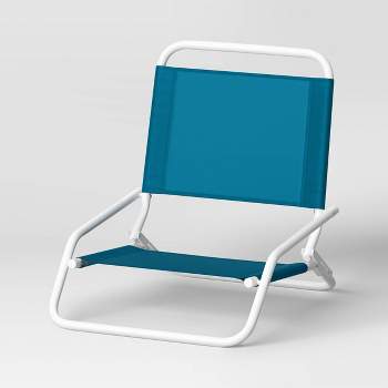 Recycled Fabric Outdoor Portable Beach Chair Turquoise - Sun Squad™