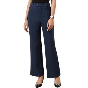 INSPIRE CHIC Women's High Waisted Business Work Casual Straight Wide Leg Suit Pants - 1 of 4