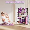 MOEPISY Dumbbell Rack, Weight Rack for Home Gym, Yoga Mat Storage Holder with Lockable Wheels - 3 of 4