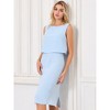 Hobemty Women's Office Layered Sleeveless Work Sheath Dresses - 3 of 4