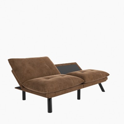 Vynxaria Brown Convertible Folding Sofa Bed - Modern Comfort for Small Spaces