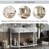 52 Inch Entryway Table, Sofa Table Entryway Table with 4 Drawers & 1 Shelf Retro Wood Curved Console Table for Living Room Home Furniture White - 2 of 4