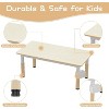 Height Adjustable Kids Table and 6 Chairs Set - Graffiti Desktop, Easy-to-Clean Arts & Crafts Table with Non-Slip Legs, Detachable Storage Box - 3 of 4