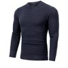 Crew Neck Sweater for Mens Knitted Pullover Sweaters with Solid Stripe - 2 of 4