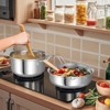 LunaLulinlk 12-Piece Stainless Steel Cookware Set with Tempered Glass Lid and Handle - 3 of 4