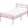 homfan TWIN Bed Metal Platform Bed Frame with Headboard & Footboard, No Box Spring Needed, Under Bed Storage, Easy Assembly, Modern Style - 3 of 4