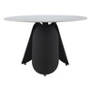 HomeRoots 48" White and Black Faux Marble and Steel Pedestal Base Round Top Dining Table - 4 of 4